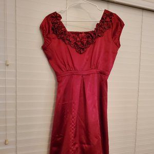 Red Silk Flower Dress